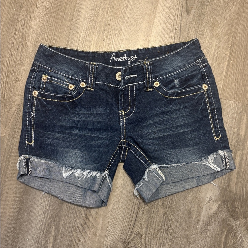 3/30 ❤️ Women’s Amethyst Jeans Dark Blue Denim Shorts Size 3